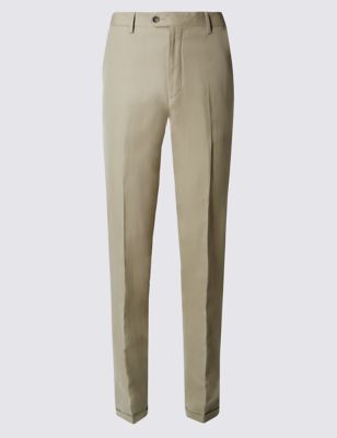 Tailored Fit Chinos with Linen